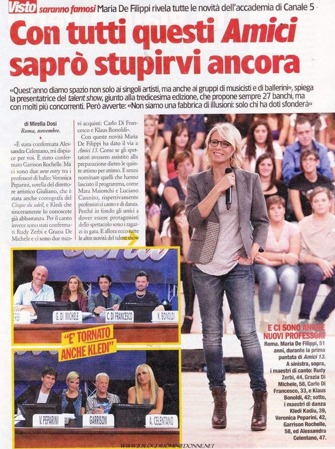 Maria de Filippi presenta la scuola di Amici 2013