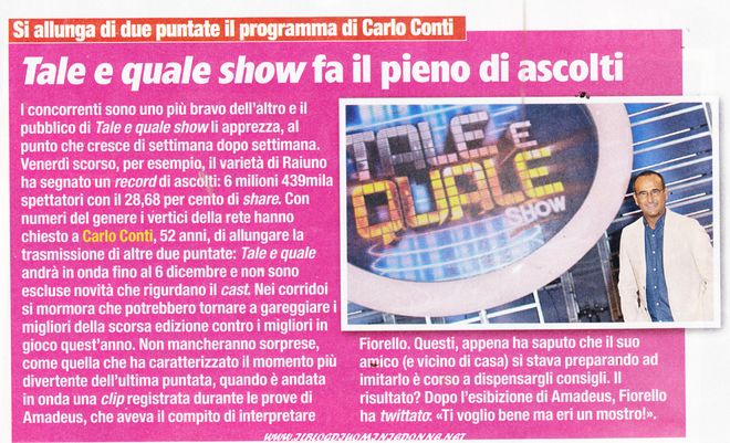 Tale e Quale Show campione di ascolti