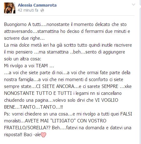 messaggio di Alessia Cammarota