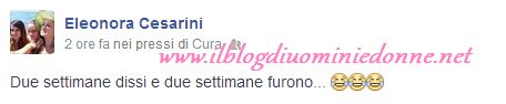 Scrive Eleonora Cesarini ex corteggiatrice di Uomini e donne