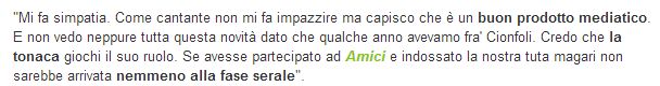 Autore di Amici Luca Zanforlin srive su Suor Cristina