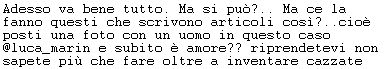 Messaggio di Karina Cascella su Tweet