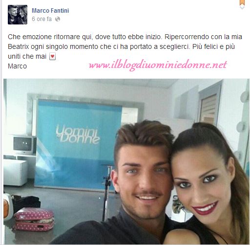 Marco Fantini e Beatrice Valli tornano a Uomini e donne e poi