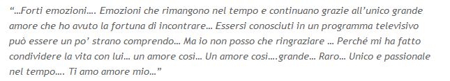 Messaggio d'amore di Diletta Pagliano 