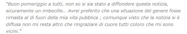 Antonio Jorio ha perso il padre