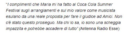 Dichiara la cantante Dolce Nera