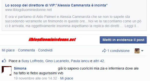 Una blogghina conferma che Alessia Cammarota è incinta