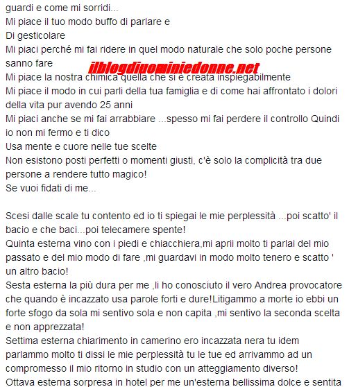 Maria Lebano scrive nella sua pagina facebook