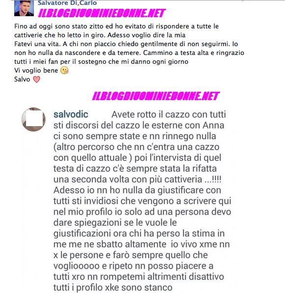 Salvatore di Carlo si arrabbia su facebook