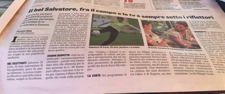 Salvatore di Carlo intervistato dalla Gazzetta dello Sport