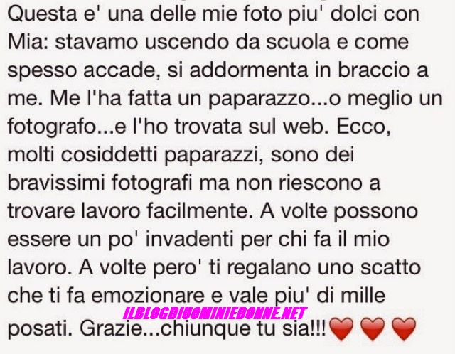 Messaggio di Alessia Marcuzzi su facebook