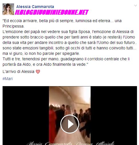 L'arrivo di Alessia Cammarota in chiesa