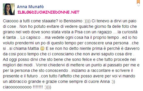 Anna Munafò ritrova l'amore