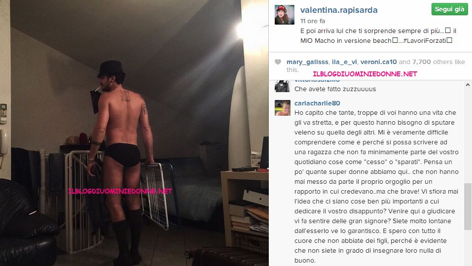 Valentina Rapisarda contestata nel wb per la foto a Andrea Cerioli