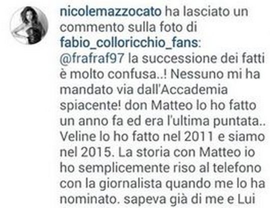 Nicole Mazzocato si dichiara per Fabio1