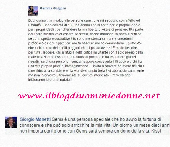 Messaggi fra Gemma Galgani e Giorgio Manetti