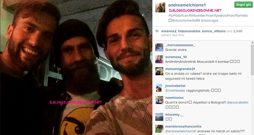 Andrea Melchiorre selfie con il calciatore Moscardelli