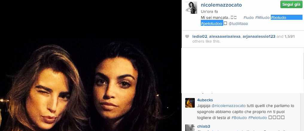 Su Instagram Nicole Mazzocato scrive