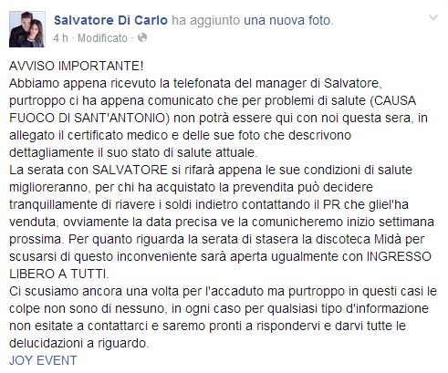 Salvatore di Carlo Malato scrive