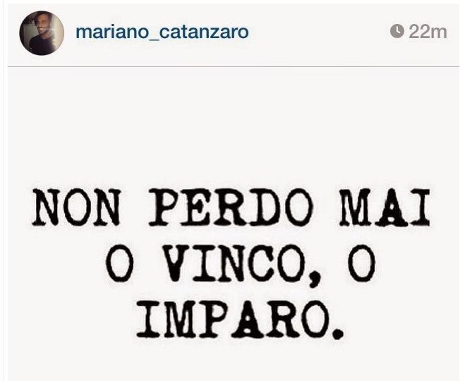 Mariano Catanzaro scrive su instagram