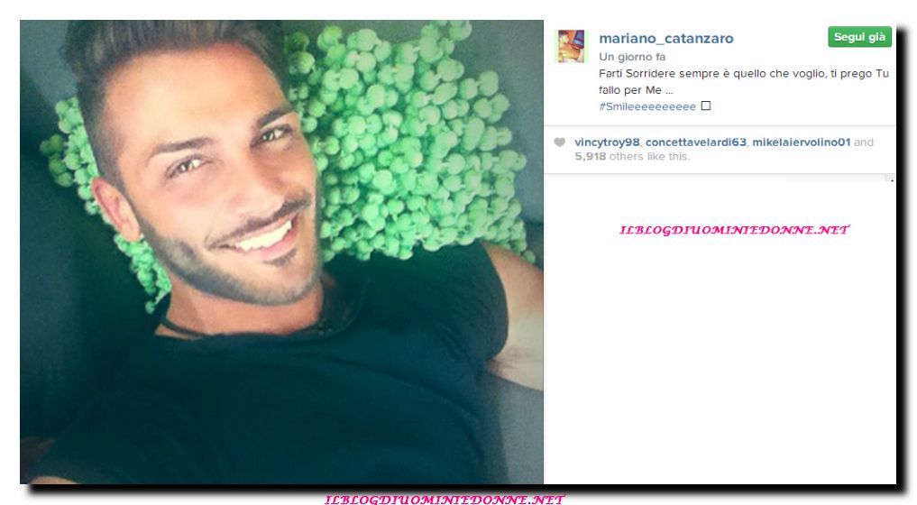 Mariano Catanzaro scrive su instagram