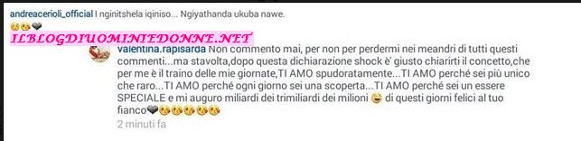 Risposta di Valentina al messaggio di Andrea 