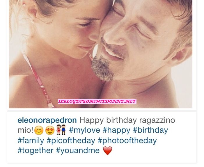 Eleonora Pedron e gli auguri al suo Max Biaggi