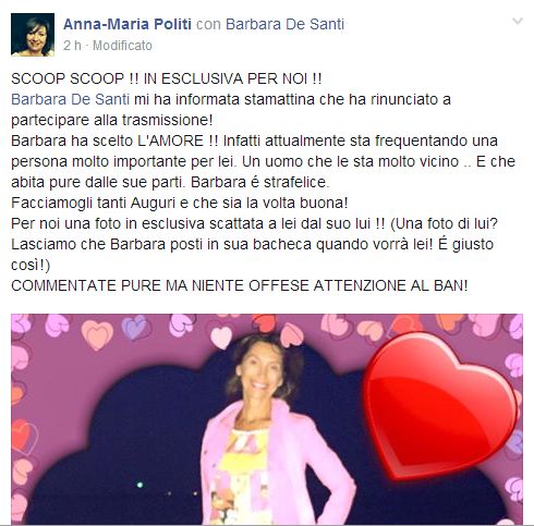 Barbara de Santi lascia Uomini e donne