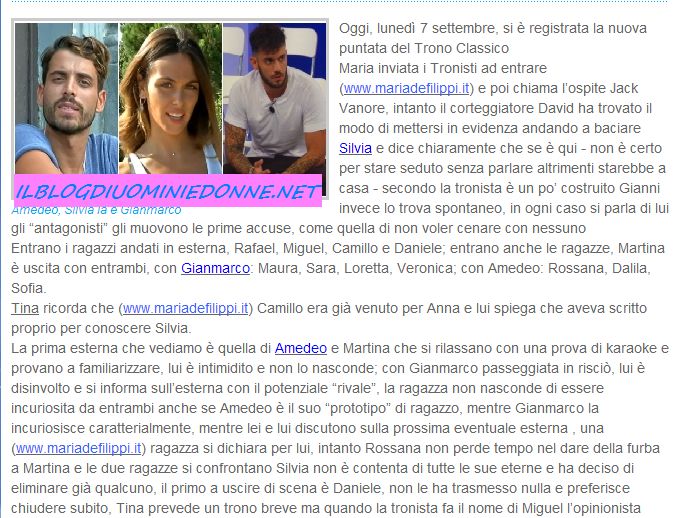 Anticipazioni Uomini e donne 09-07-15 Parte 1