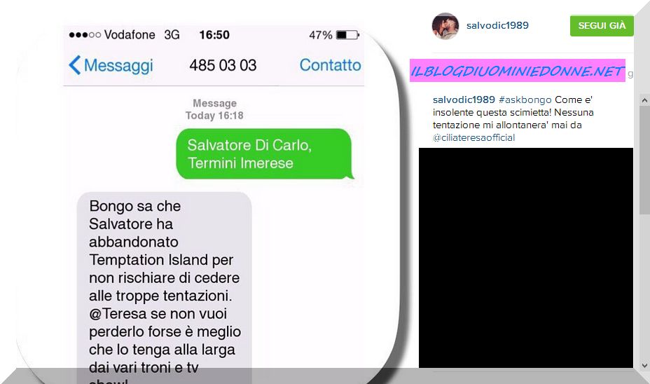 Salvatore di Carlo scrive su Instagram