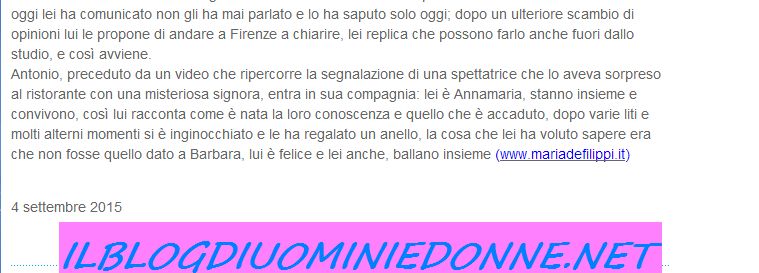 Anticipazioni Uomini e donne del trono Over del 04-09-15 Parte 3