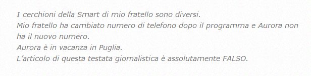 Dichiarazione del fratello di Gianmarco Valenza