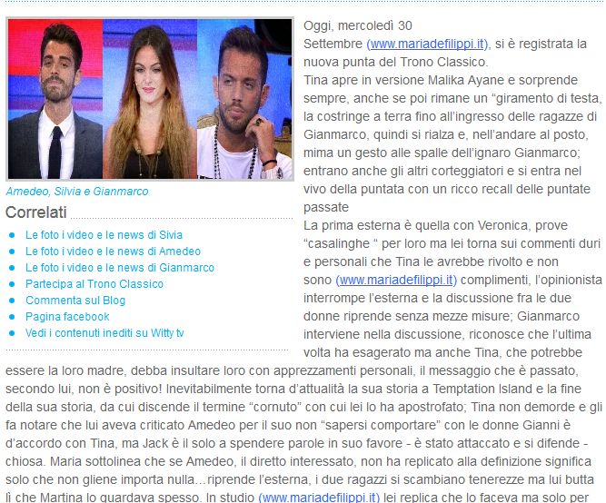 Anticipazioni Uomini e donne 30-09-15 Parte 1