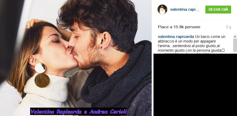 Valentina Rapisarda innamorata del suo  Andrea dice