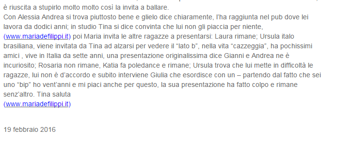 Anticipazioni Uomini e donne 19-02-16 Parte 4