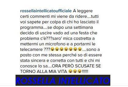 Rossella Intellicato risponde a Tina Cipollari su  Jeremias Rodriguez