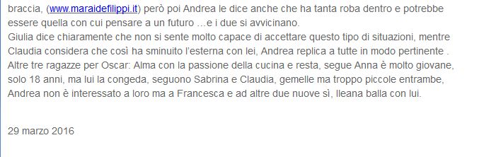 Anticipazioni Uomini e donne 29-03-16 Parte 3