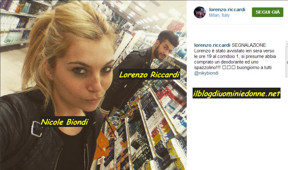 Nicole Biondi insieme a Lorenzo Riccardi