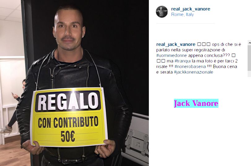 Jack Vanore se la prende con Giulia de Lellis