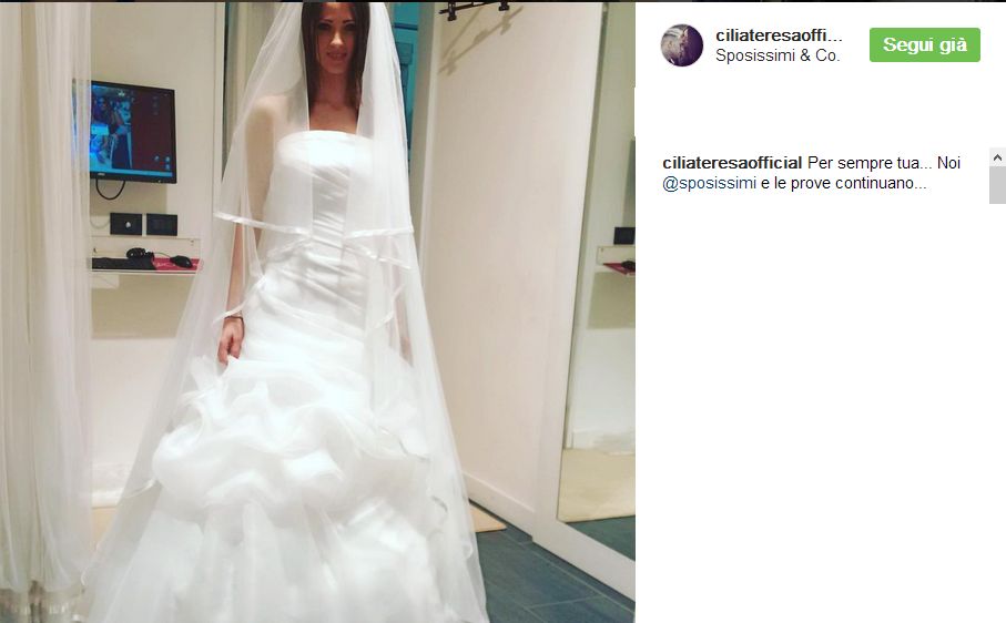 Teresa Cilia in abito da sposa