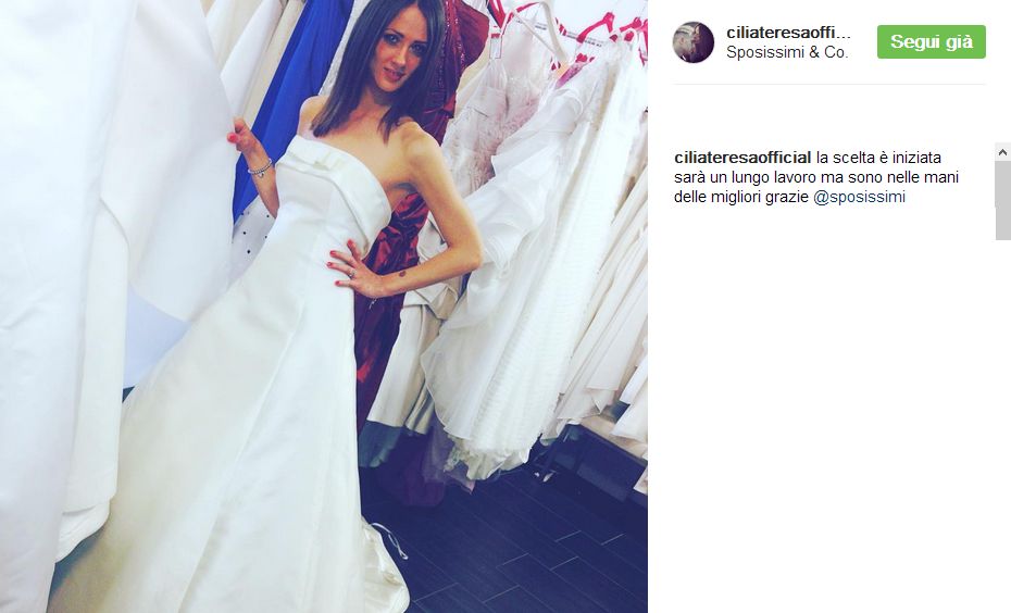 Teresa Cilia in abito da sposa