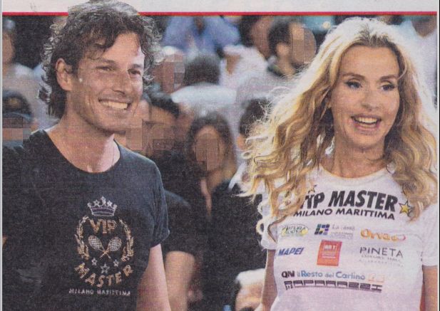 Valeria Marini insieme al fidanzato Patrick Baldassari al torneo di tennis Vip Master