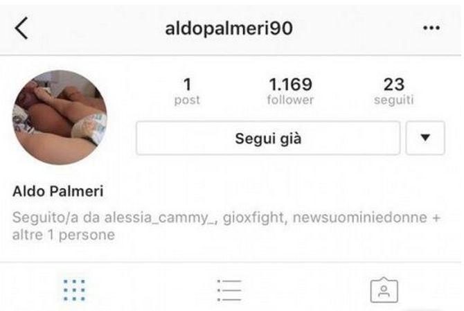 Aldo Palmeri segue Alessia Cammarota su IG