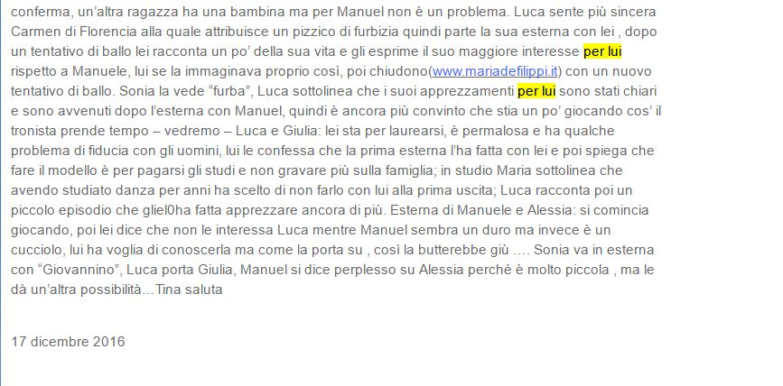 Anticipazioni Uomini e donne 17-12-16