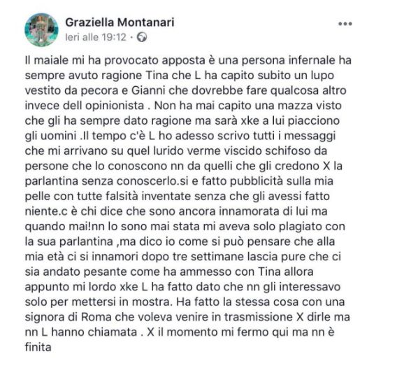 Graziella Montanari su Facebook