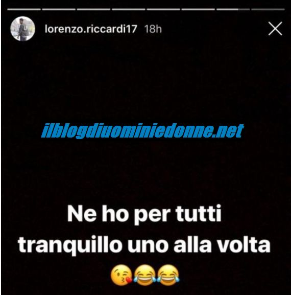 Lorenzo Riccardi si sfoga su Instagram