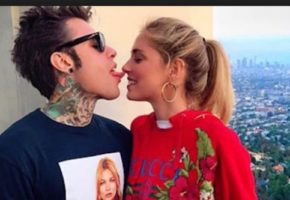 Cantante Fedez con Chiara Ferragni