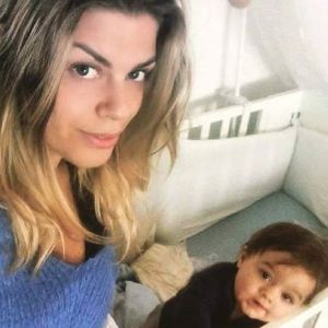 Foto di Eugenio Colombo e Francesca del Taglia con il piccolo figlio Brando