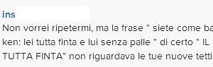 Commenti contro Valentina su Instagram