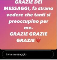 Samantha Curcio scrive su Instagram dopo l'operazione al cervello 1